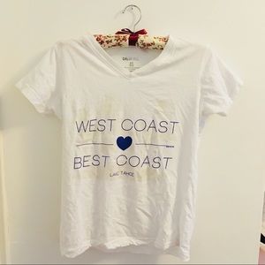 White color changing v neck tee shirt.